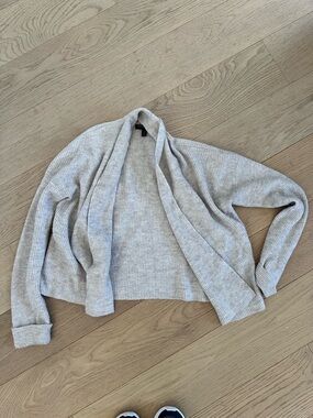 Banana Republic Light Beige Ribbed Open Cardigan